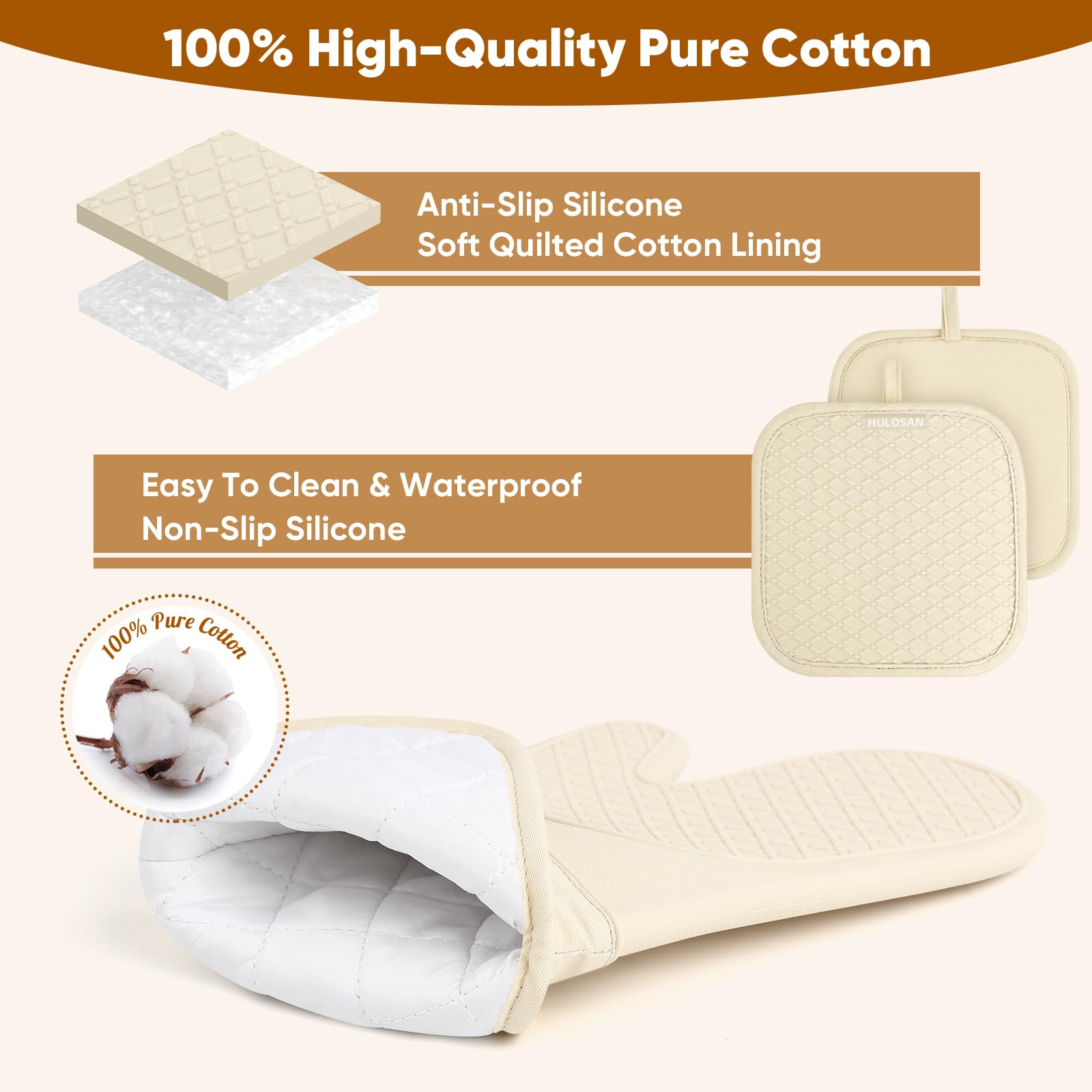 HULOSAN 100% cotton dish towels, ultra-absorbent for quick dry
