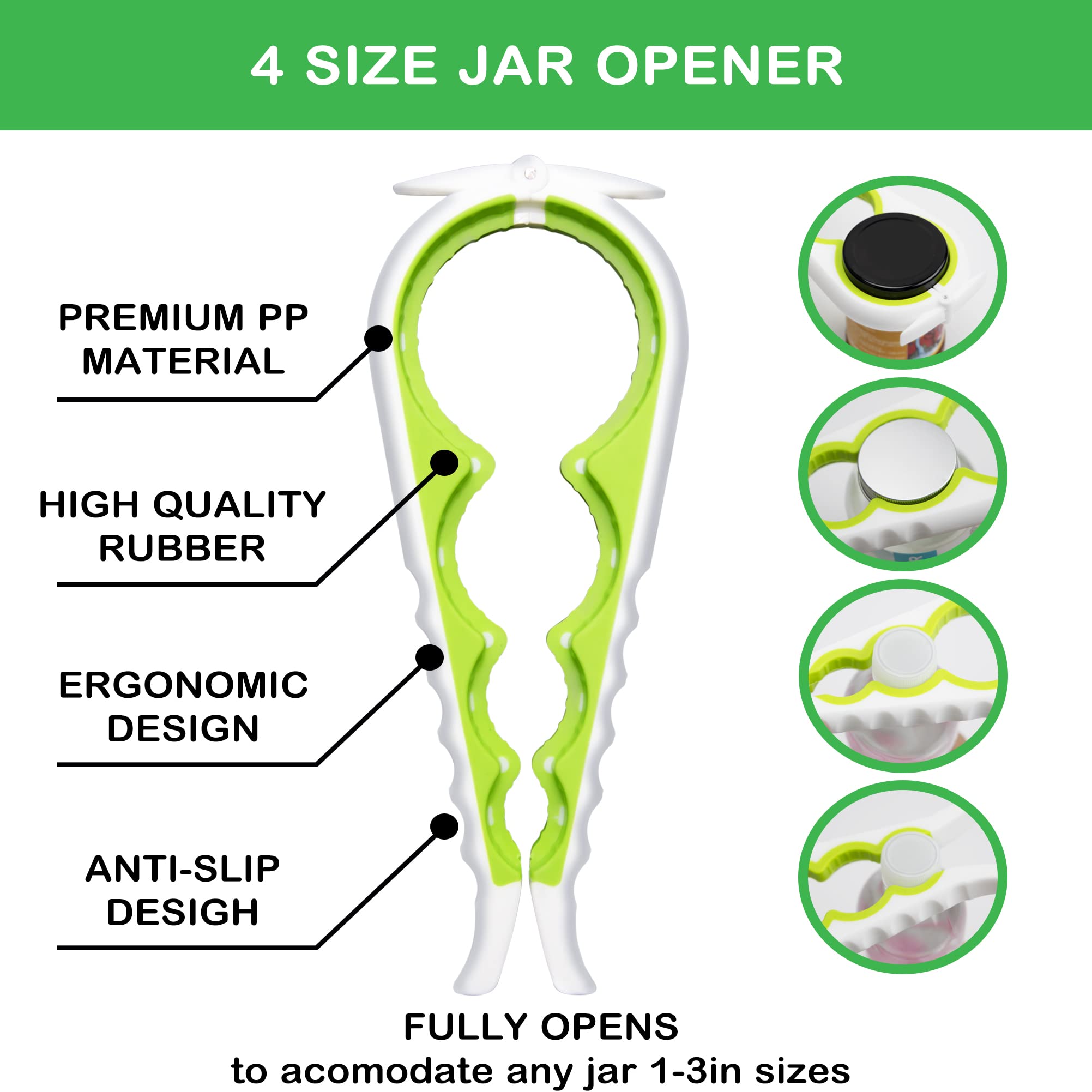 HUMANFUN 5-in-1 bottle opener with non-slip grip for wet kitchen use
