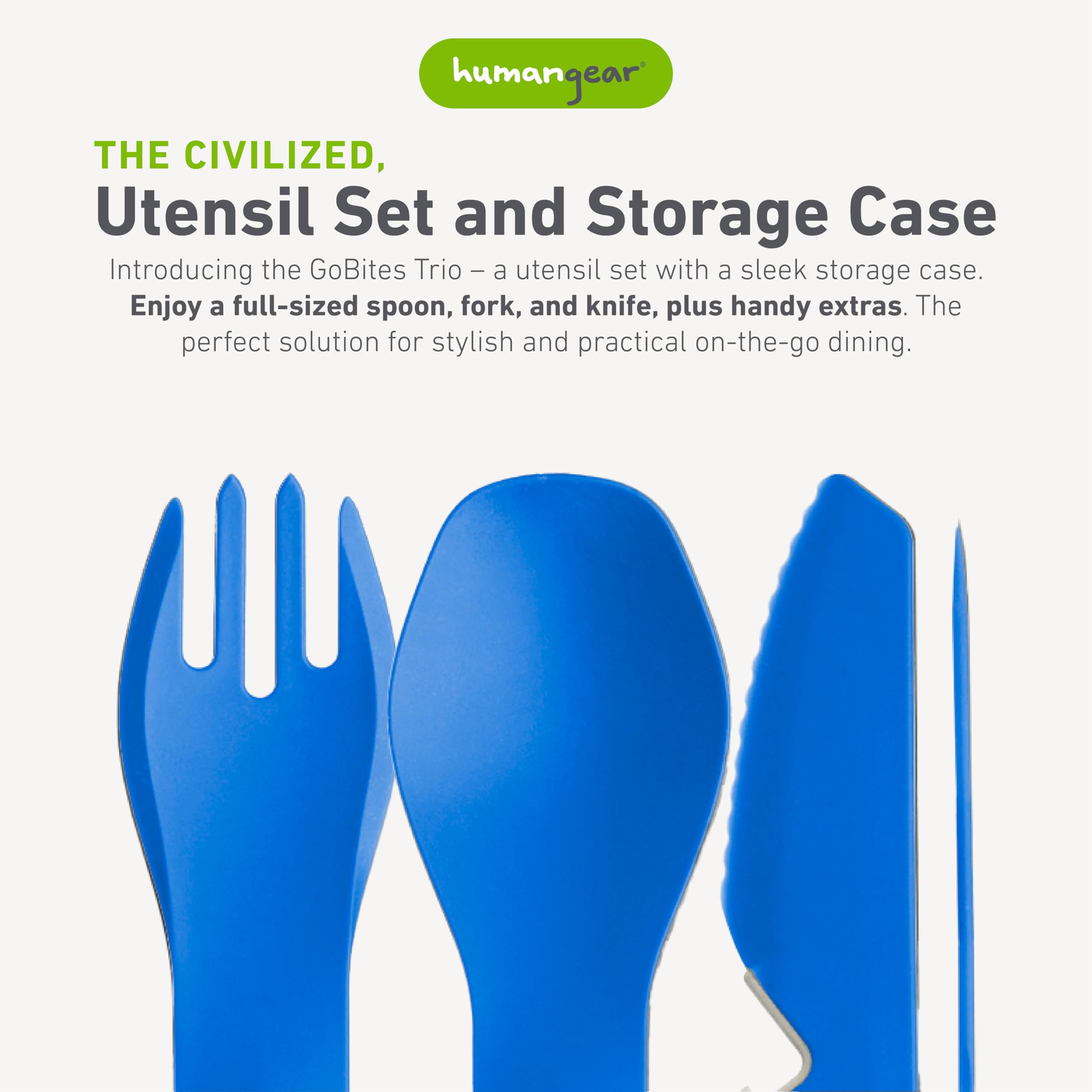 humangear GoBites Trio utensils offer comfortable grip and durable design for on-the-go meals