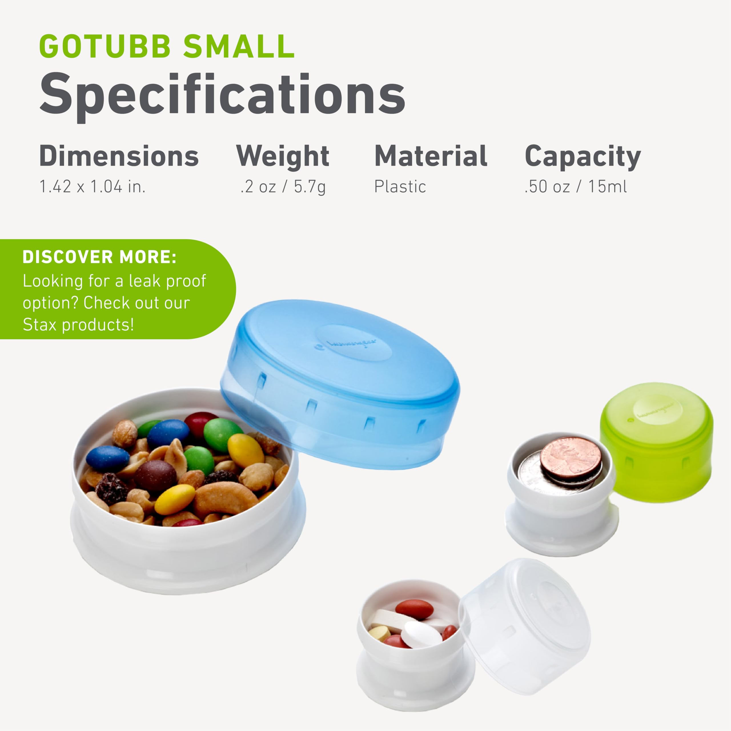 Humangear GoTubb one-handed opening convenience for busy mornings.