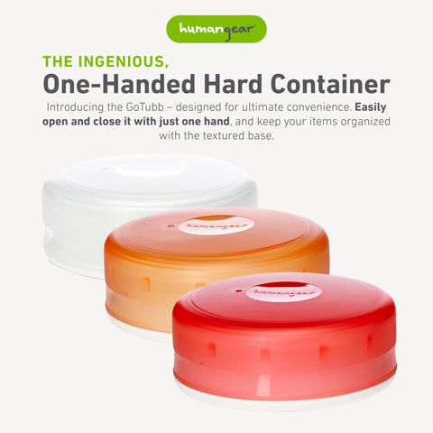 humangear GoTubb open with one hand for quick snacking