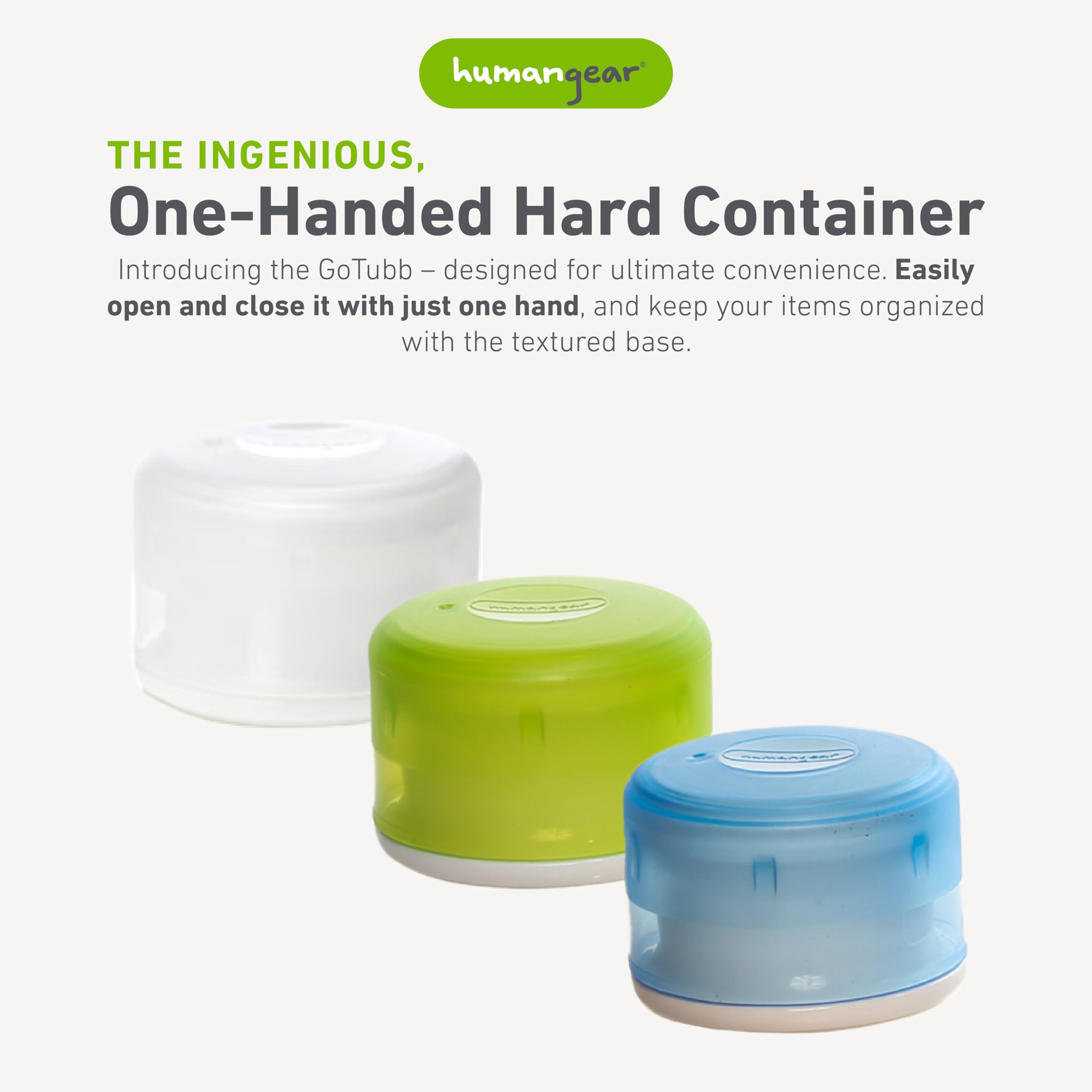 Humangear GoTubb transparent bin with labeling area for easy lunch organization.
