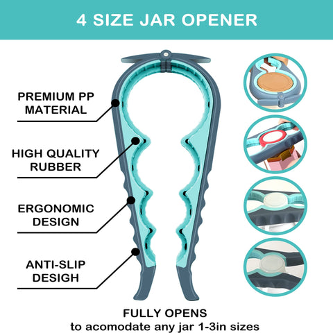 HUMANFUN non-slip jar gripper pad secures lids even when wet