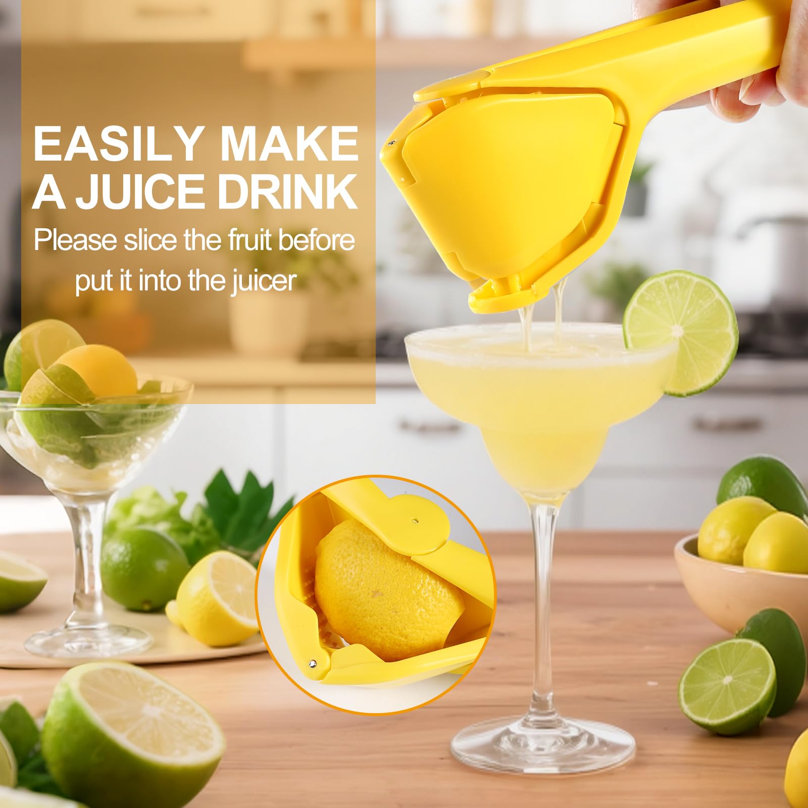 HUMUTA Citrus Press with seed-filter for clean, pulp-free juice.