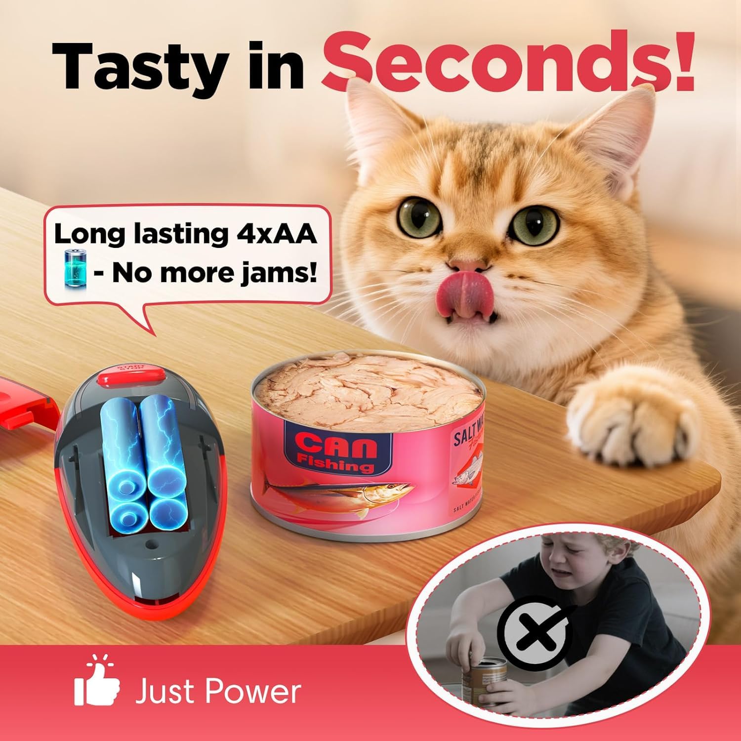Humutan Easy Electric Can Opener safety-edge provides smooth lid removal