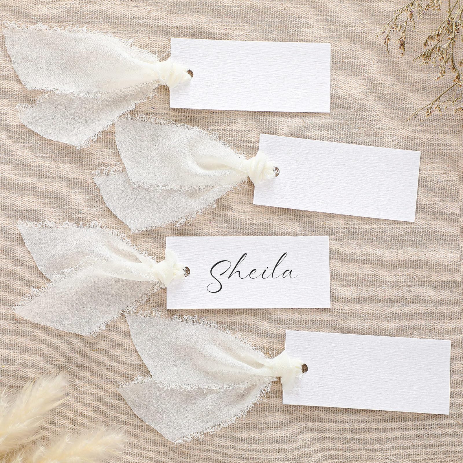 Humyoun name card on ivory textured paper for elegant wedding seating