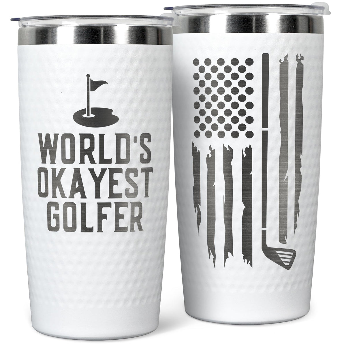 HUNIGIFT World’s Golfer Tumbler cap keeps drinks secure on the course.