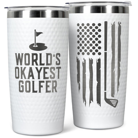 HUNIGIFT World’s Golfer Tumbler cap keeps drinks secure on the course.