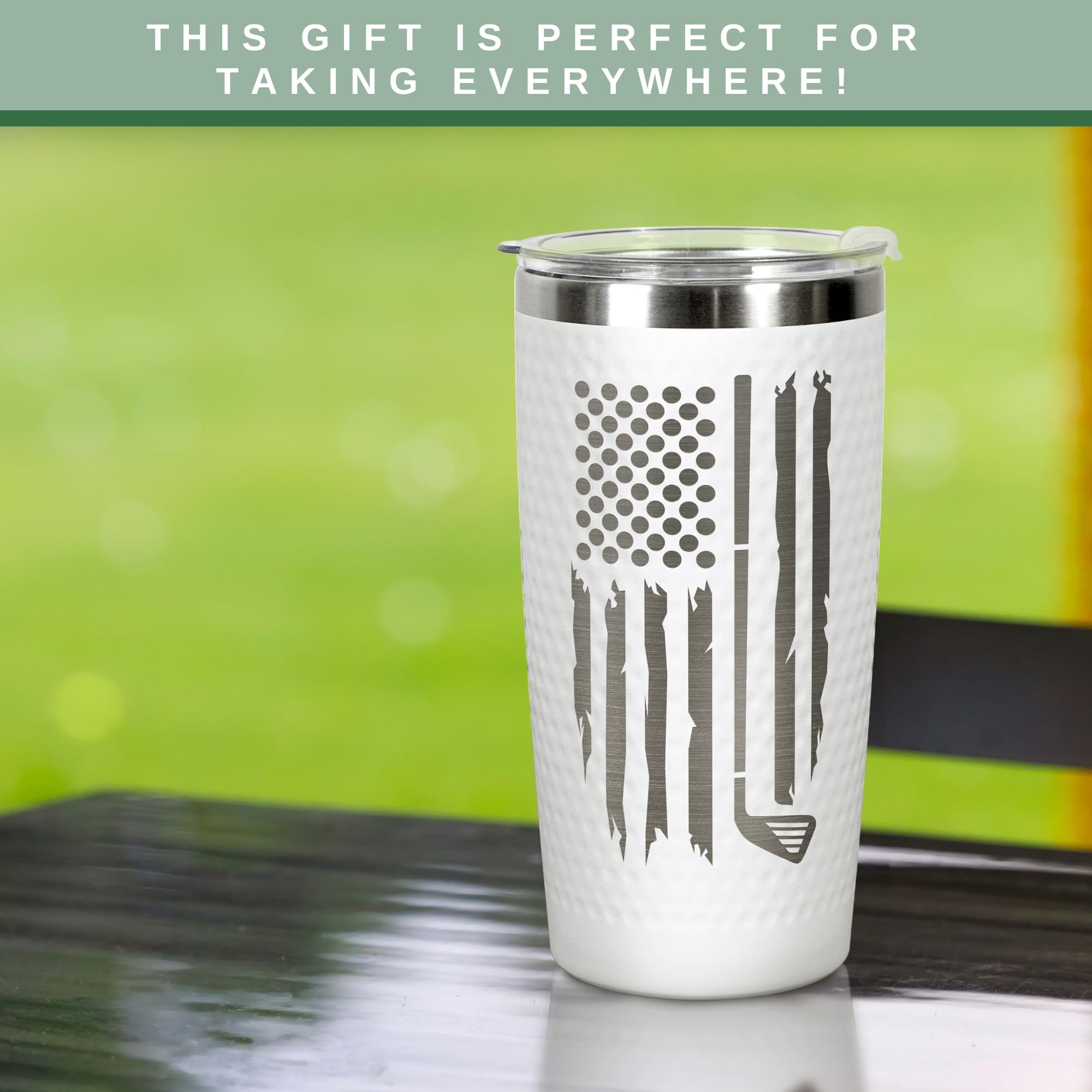 HUNIGIFT World’s Golfer Tumbler cupholder-fit fits most vehicles.