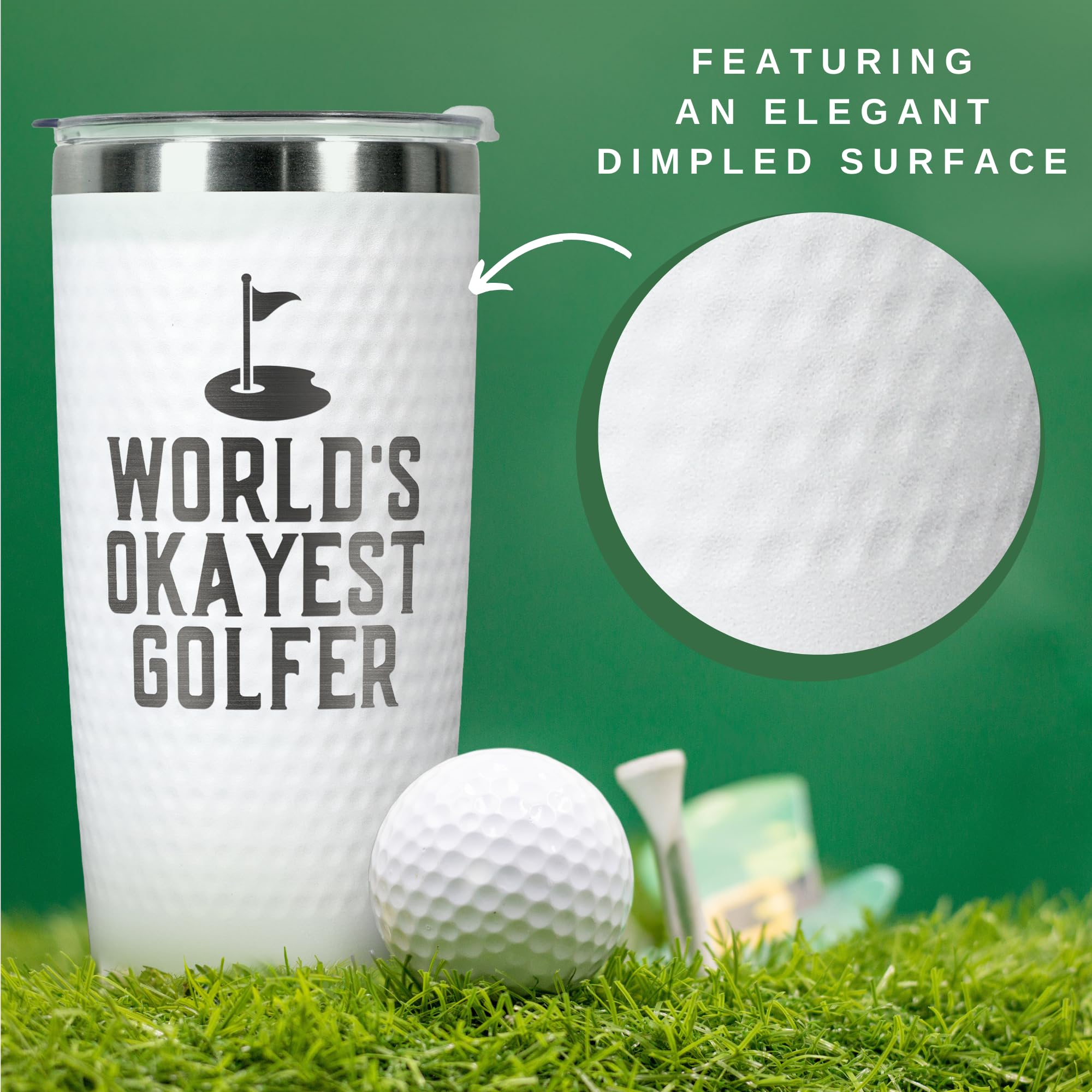 HUNIGIFT World’s Golfer Tumbler durable design resists rust during play.