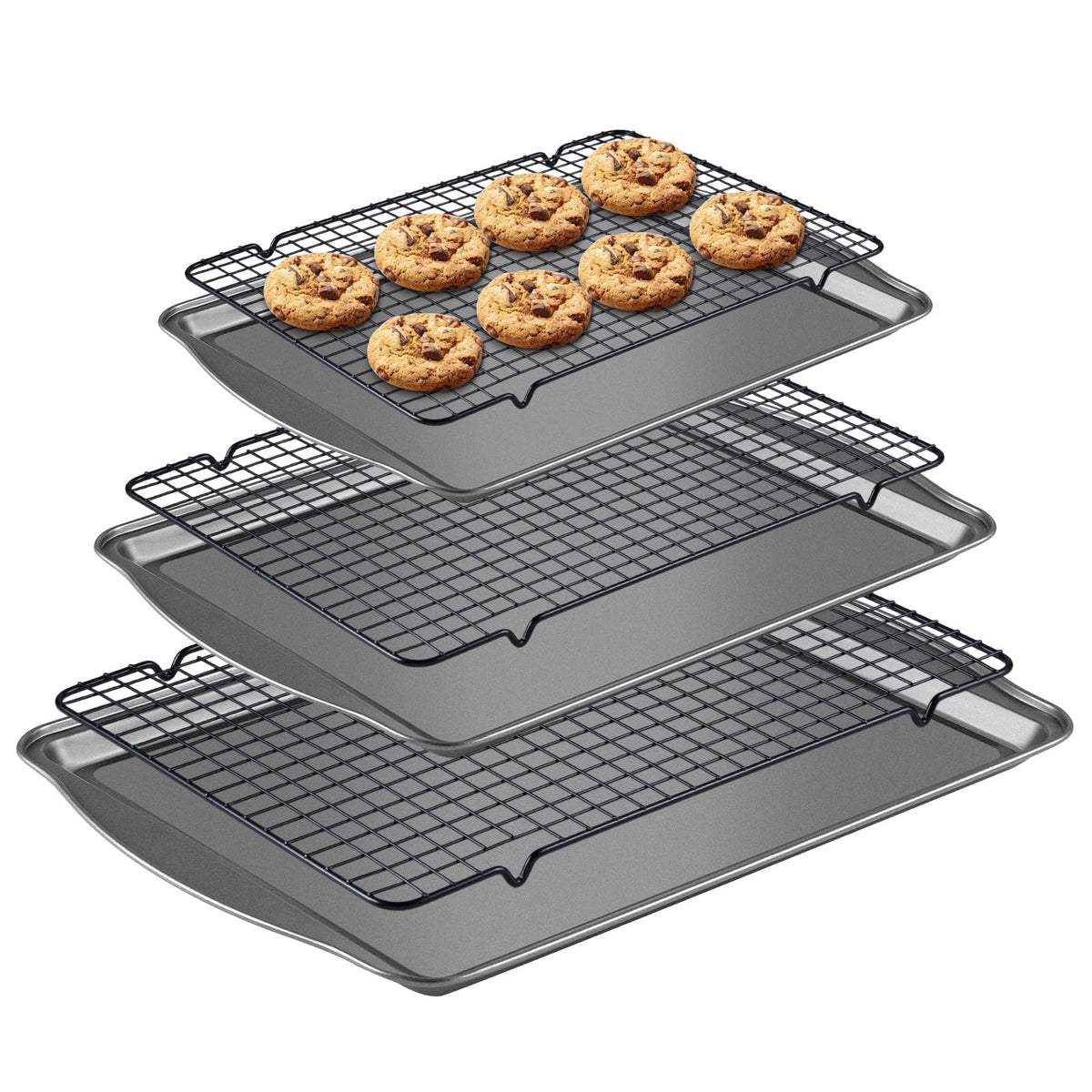 Hunnycook baking sheets with rack set for versatile baking and roasting.