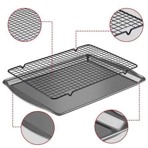 Hunnycook cooling racks in iron with grid design prevent food slipping.