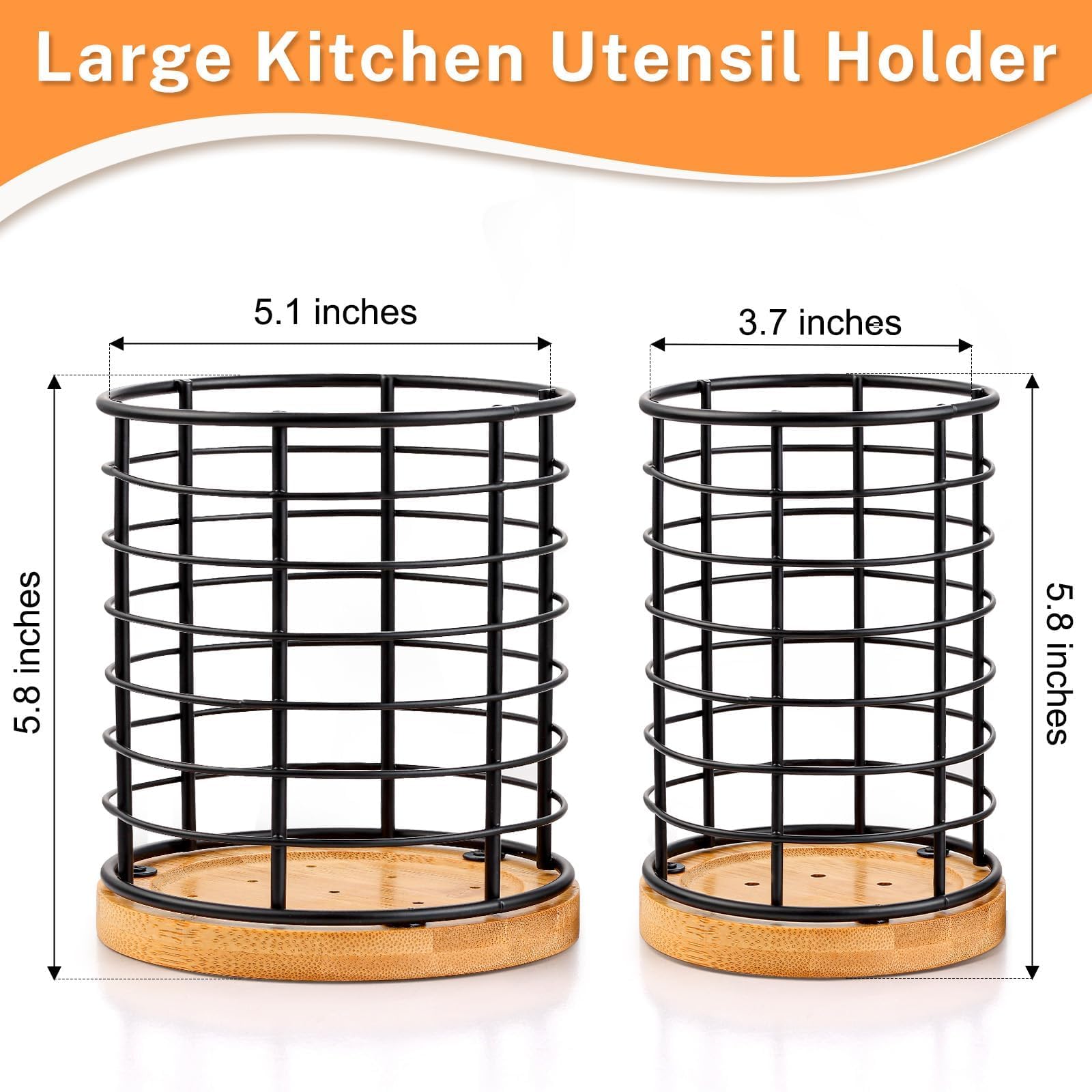 hunnycook large holder on the counter stores bulky utensils while drying efficiently