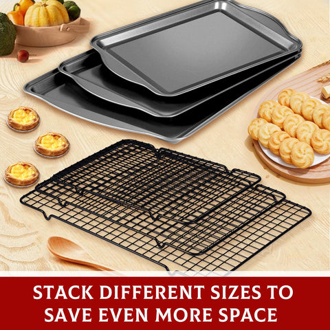 Hunnycook smooth-surface bakeware resists stains and cleans easily.