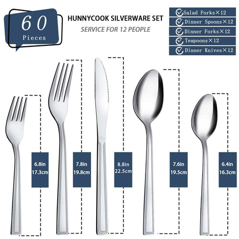 Hunnycook stainless-steel dinner forks offer durable build and dishwasher-safe convenience.
