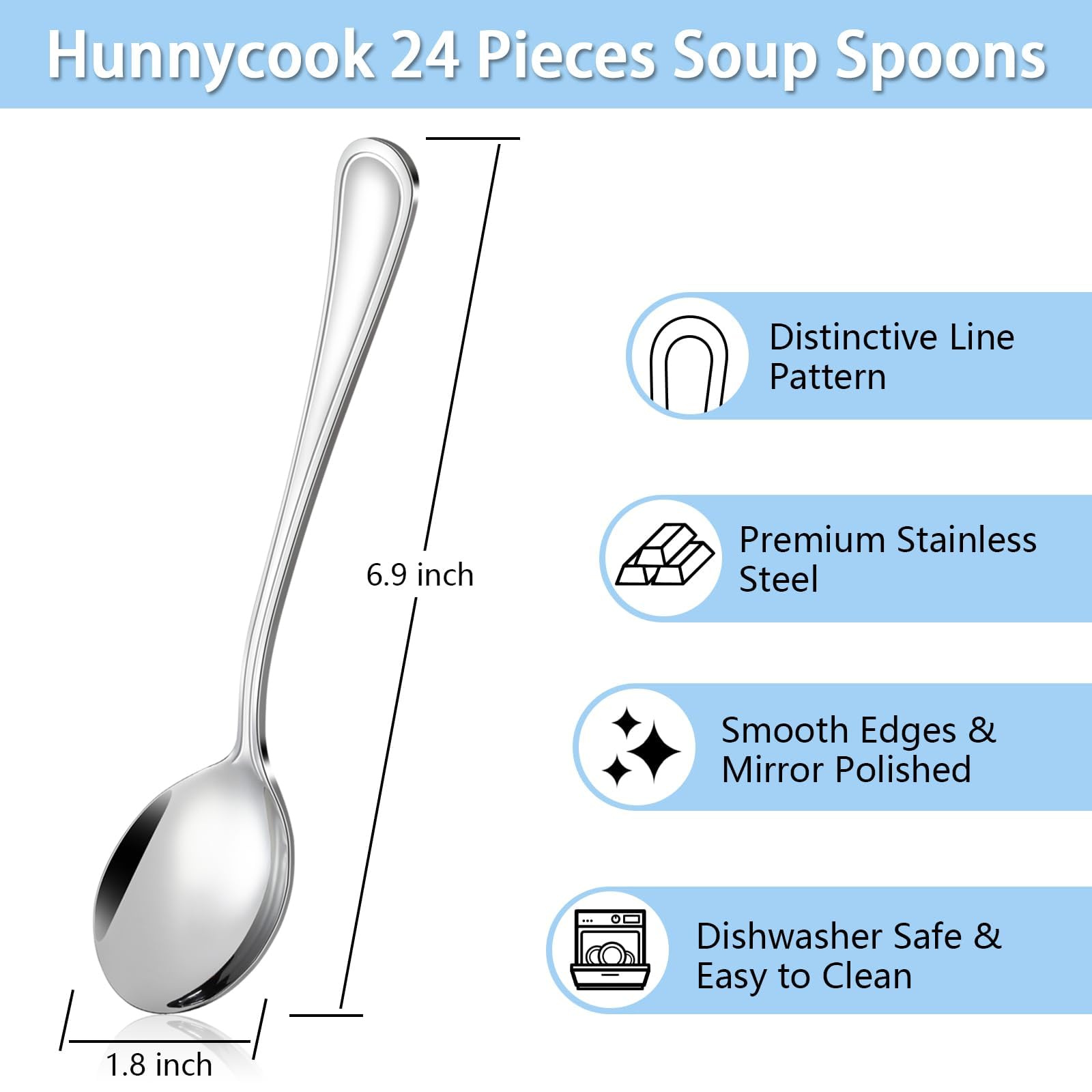Hunnycook stainless steel Korean spoons show durability and rust resistance.