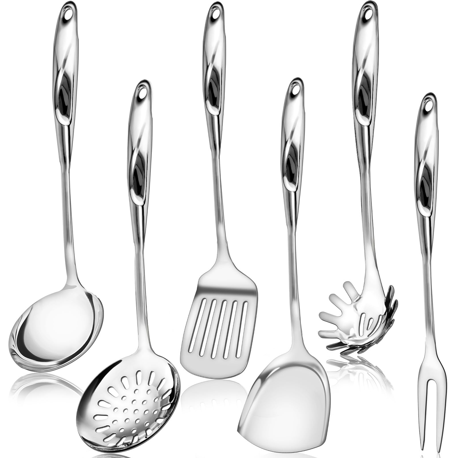 Hunnycook ladle in stainless steel with polished finish for easy soups and stews.