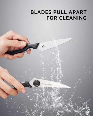 HunterDual poultry shears magnetic guard keeps blades safe and ready for storage.