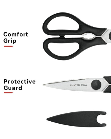 HunterDual stainless steel blades offer durability for heavy-duty tasks.