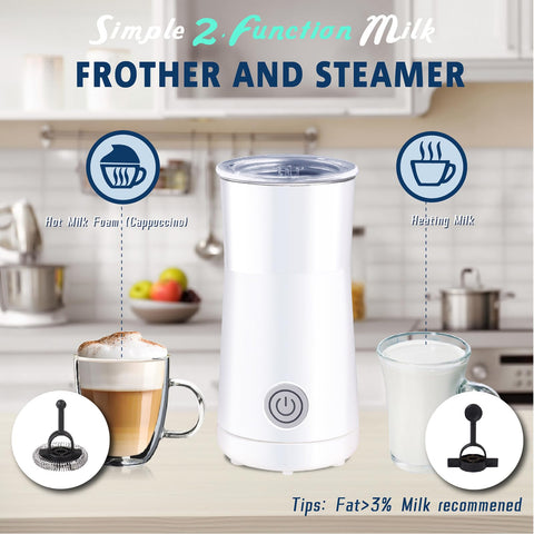 Huogary milk steamer pours hot milk into a cup for warm beverages.