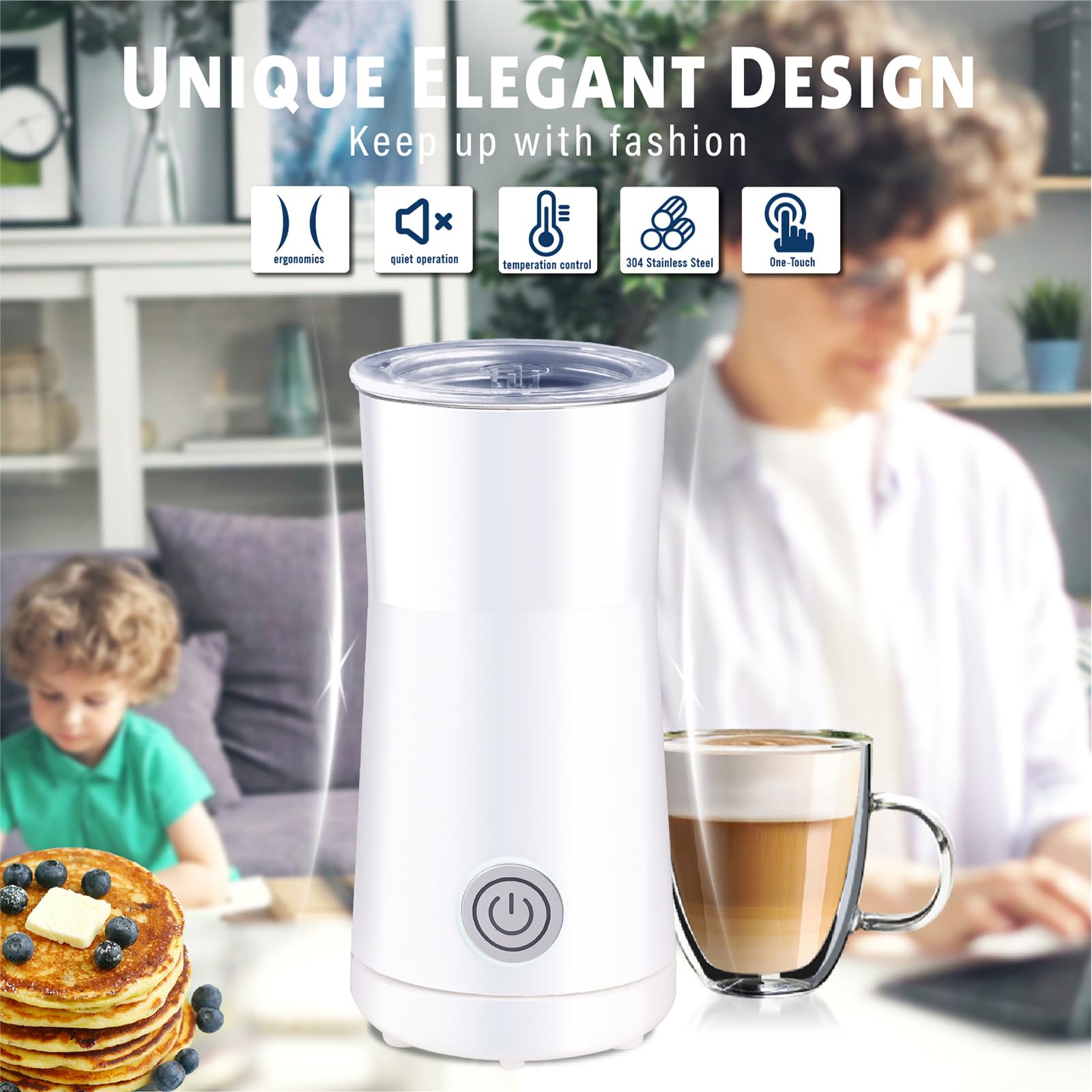 Huogary stainless steel exterior stays sleek and easy to wipe.