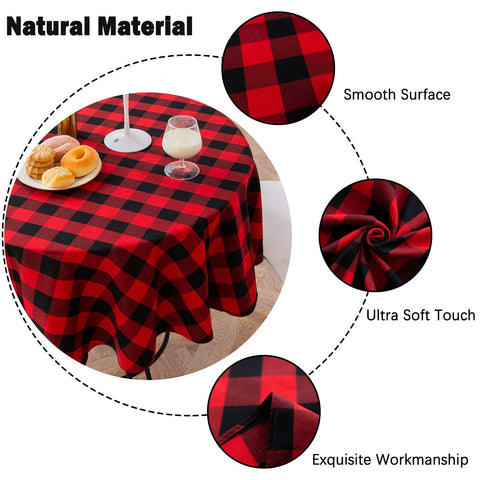 HUOZHI buffalo plaid dining setting enhances cozy farmhouse ambiance.