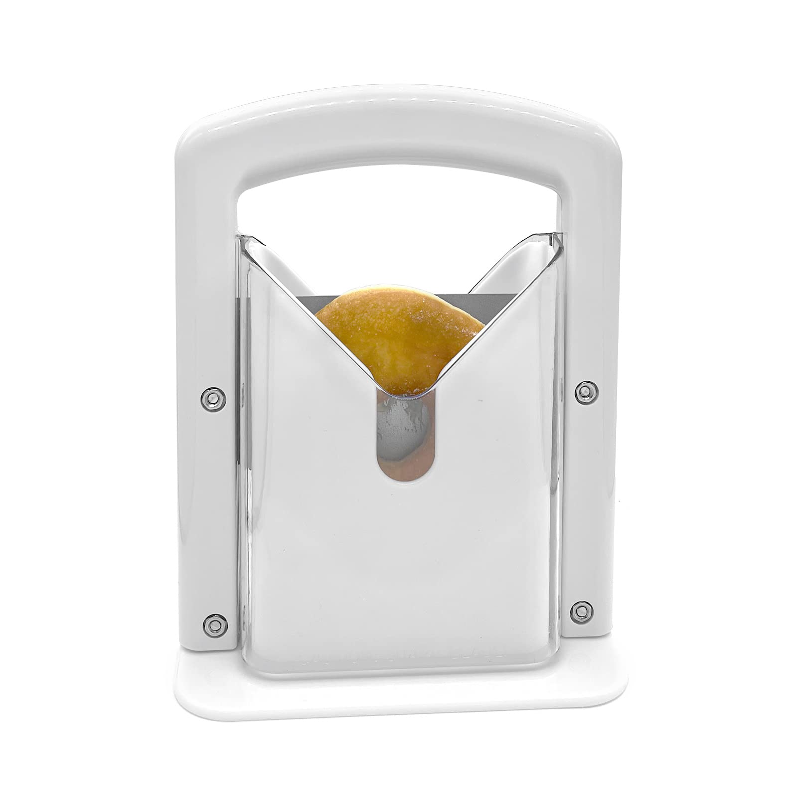 HUOZHI CZBCQ Bagel Slicer on-base setup enables straightforward slicing.