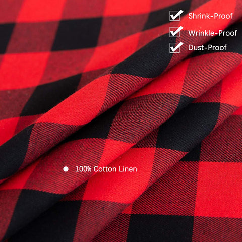 HUOZHI round tablecloth closeup shows cotton linen texture and seamless finish.