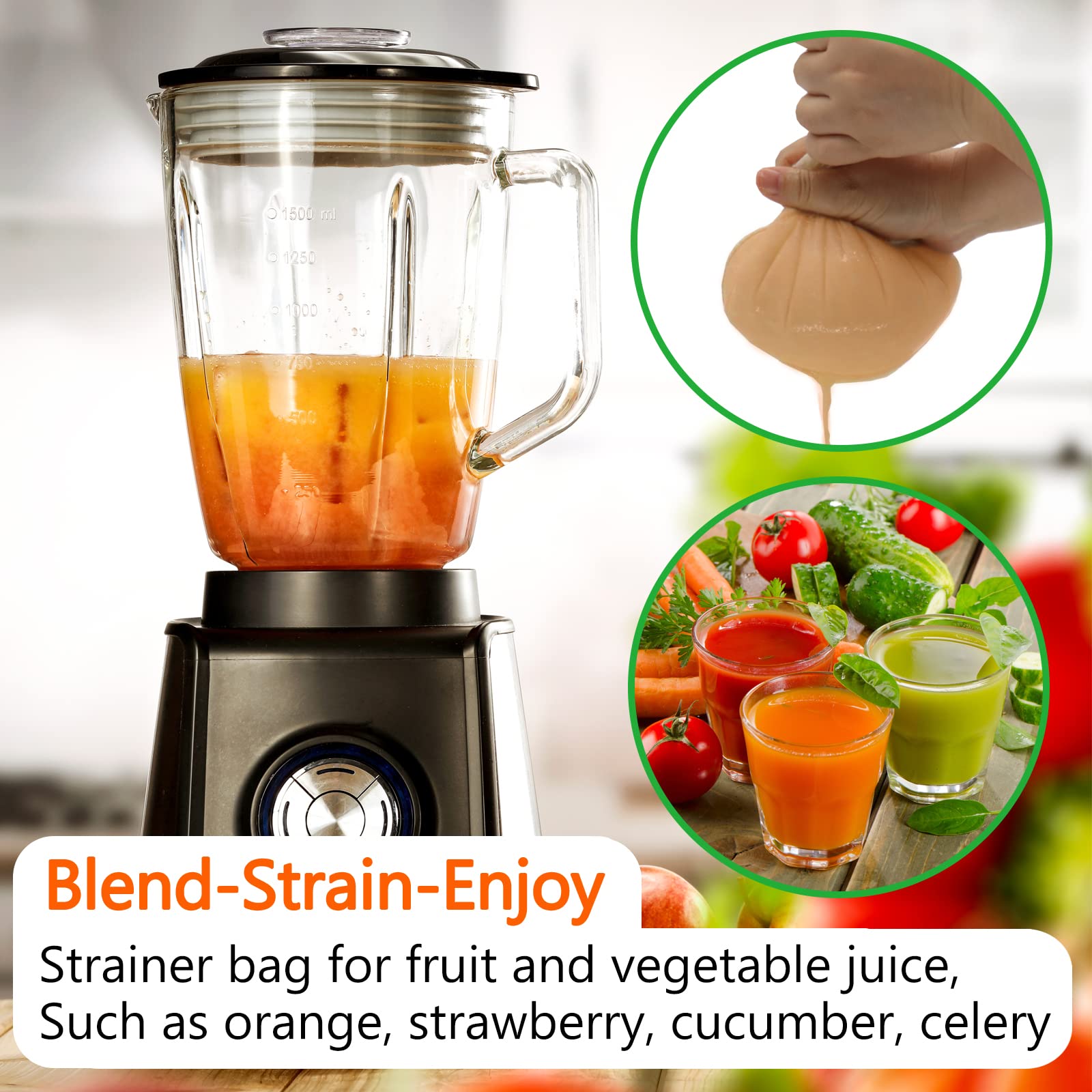 Huppar multipurpose strainer bag ideal for nut milk and juice