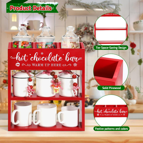 Mug and accessory organization within reach for cozy winter mornings.