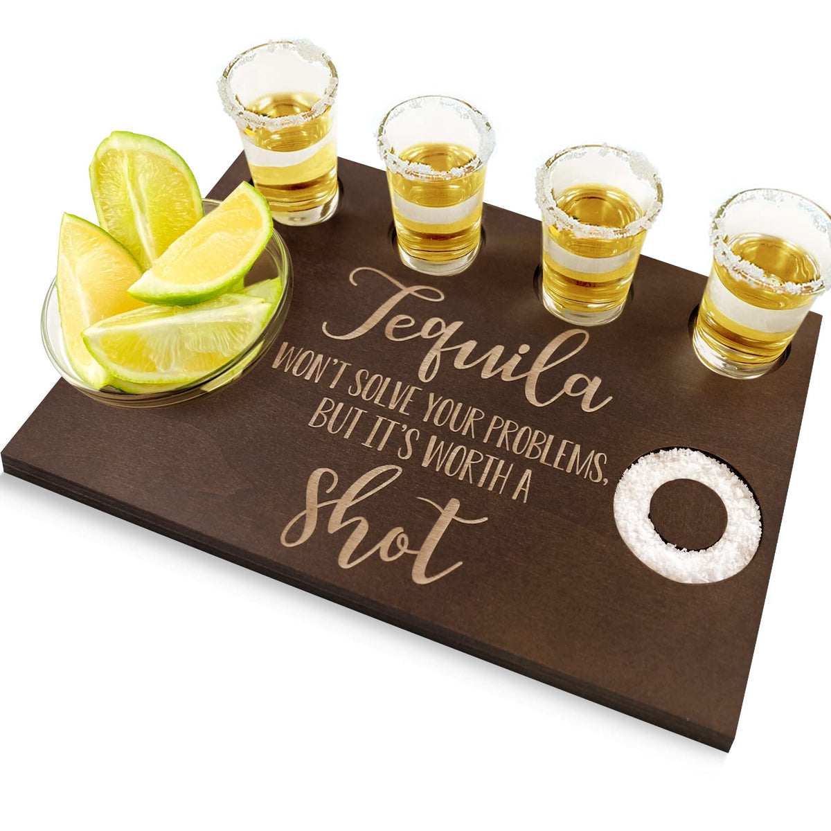 Huray Rayho tequila shot board full setup for stylish serving at home parties