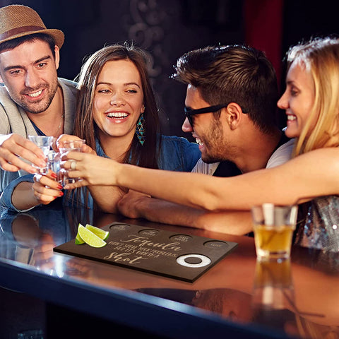 Huray Rayho wooden bar tray with salt rim elevates party presentation