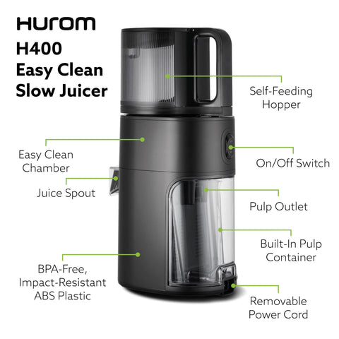 Hurom H400 gauge window design lets you monitor fullness