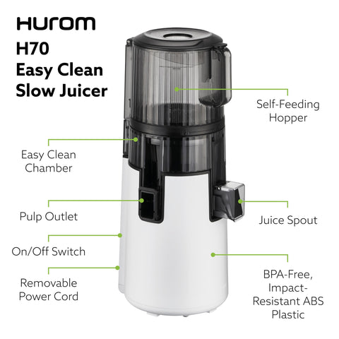 Hurom H70 gauge window shows juice level at a glance.