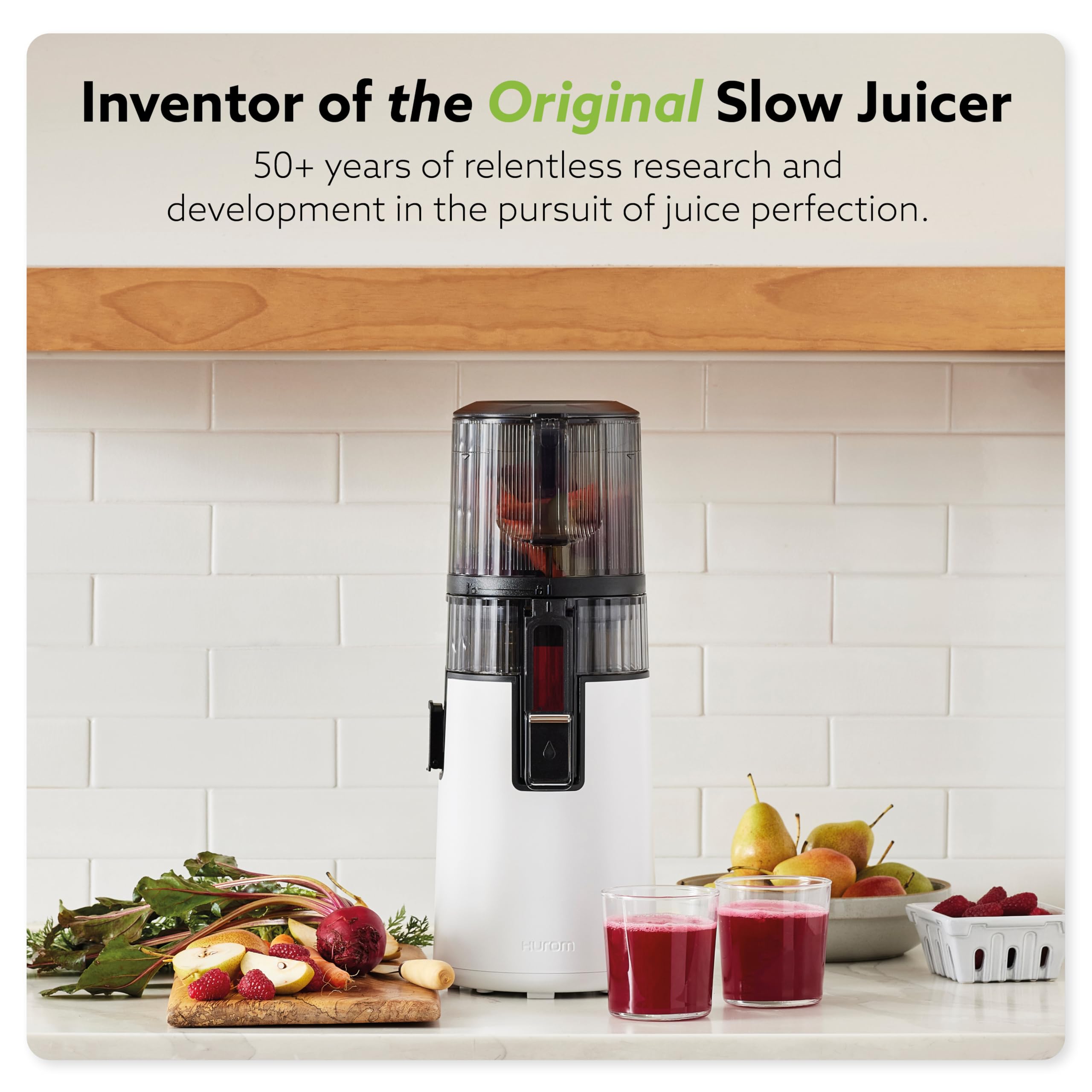 Hurom H70 strainer-free design simplifies cleaning and reduces pulp.