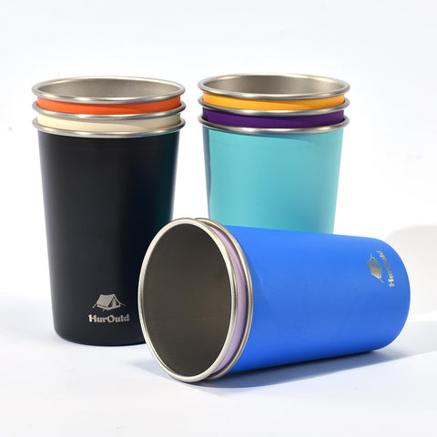 HurOutd colorful stackable cups 16oz ideal for camping and drink differentiation