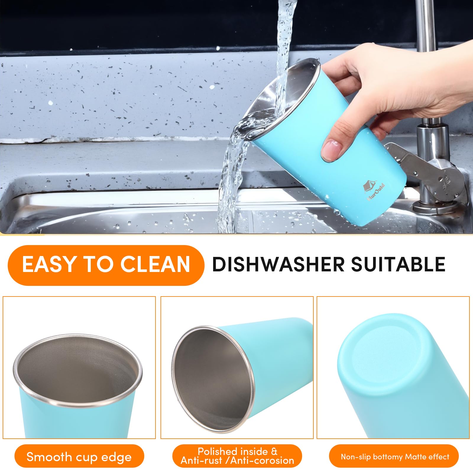 HurOutd compact camping travel cups stackable for small spaces