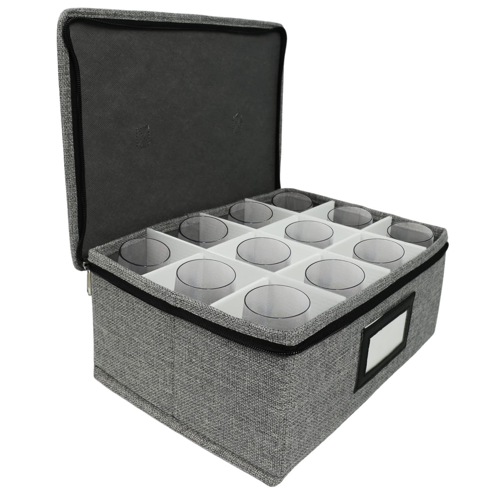 HURZMORO labeled compartments help identify glasses quickly.