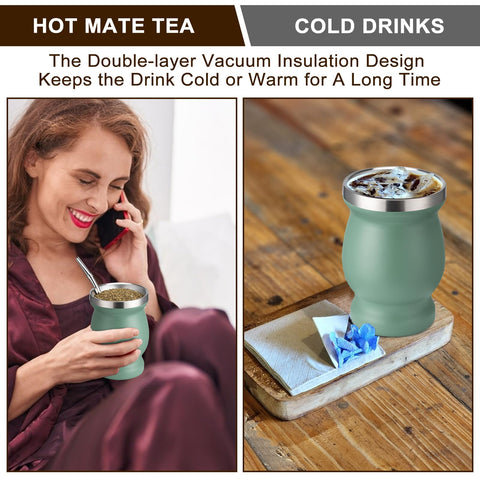 Husfunov stainless bombilla set delivers smooth yerba mate pours