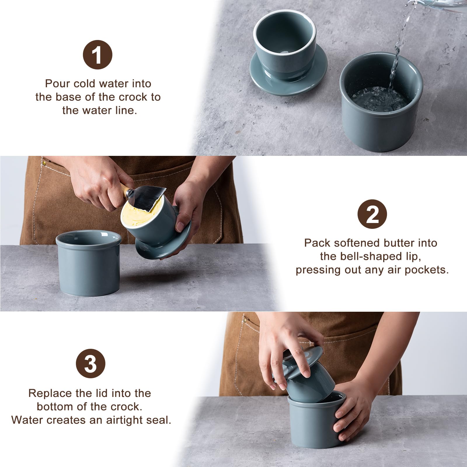 Husfunov dishwasher-safe ceramic surface for quick cleaning.