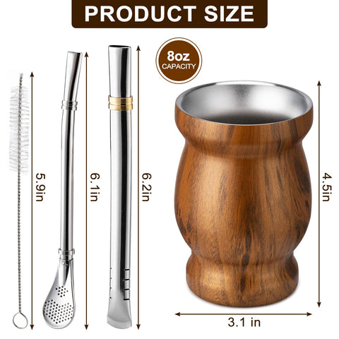 Husfunov double-wall thermal Yerba Mate Cup maintains temperature for hours.