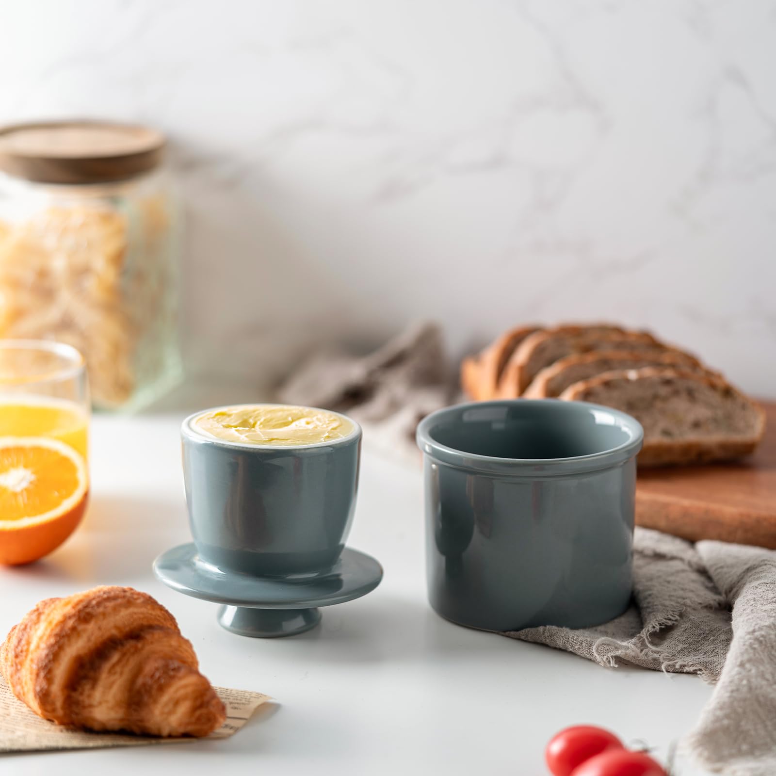Husfunov French dish with lid adds elegant storage and decor to any kitchen.
