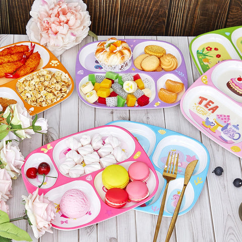 Hushee butterfly divided plate keeps foods separate and appealing.