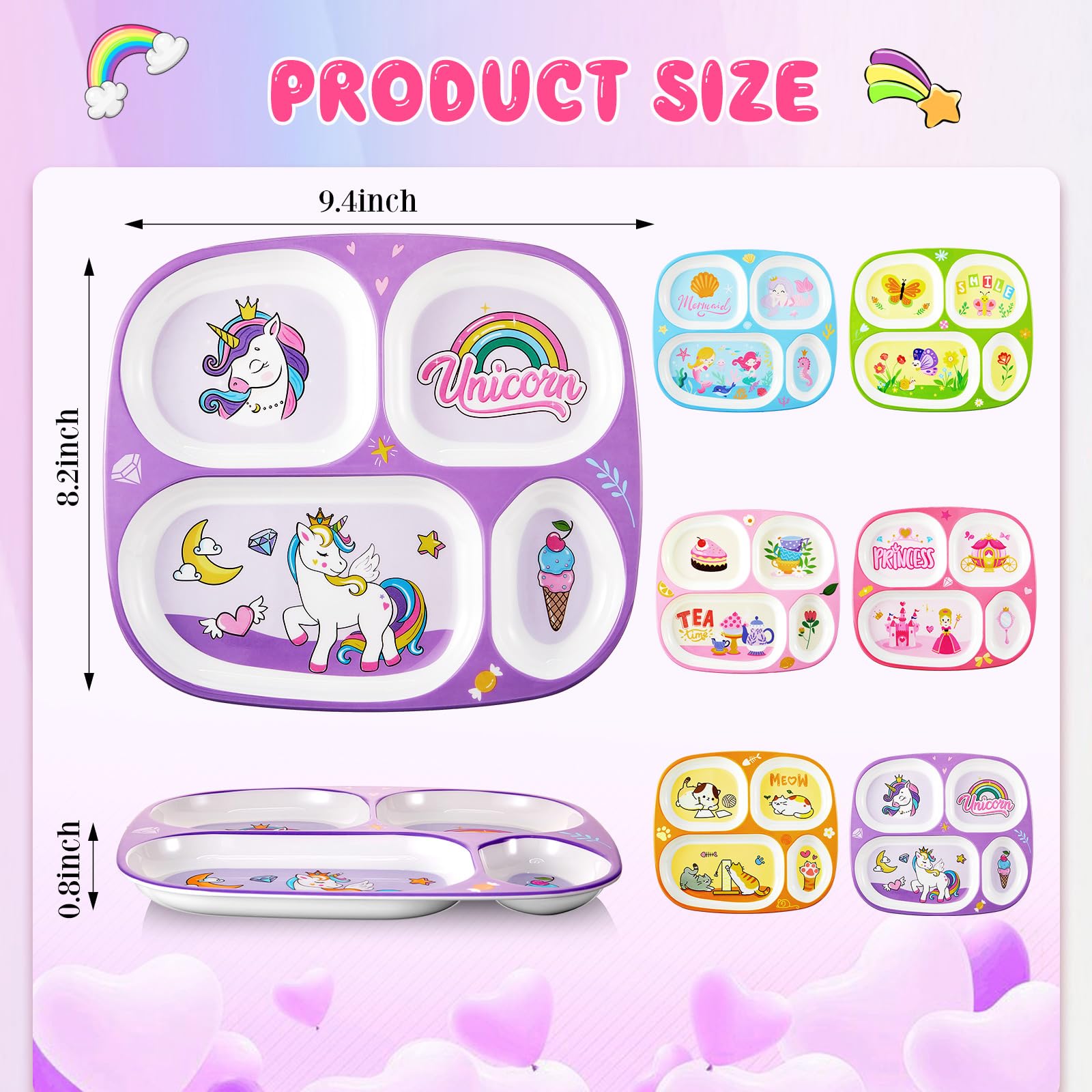 Hushee princess plate design creates a colorful, engaging mealtime.