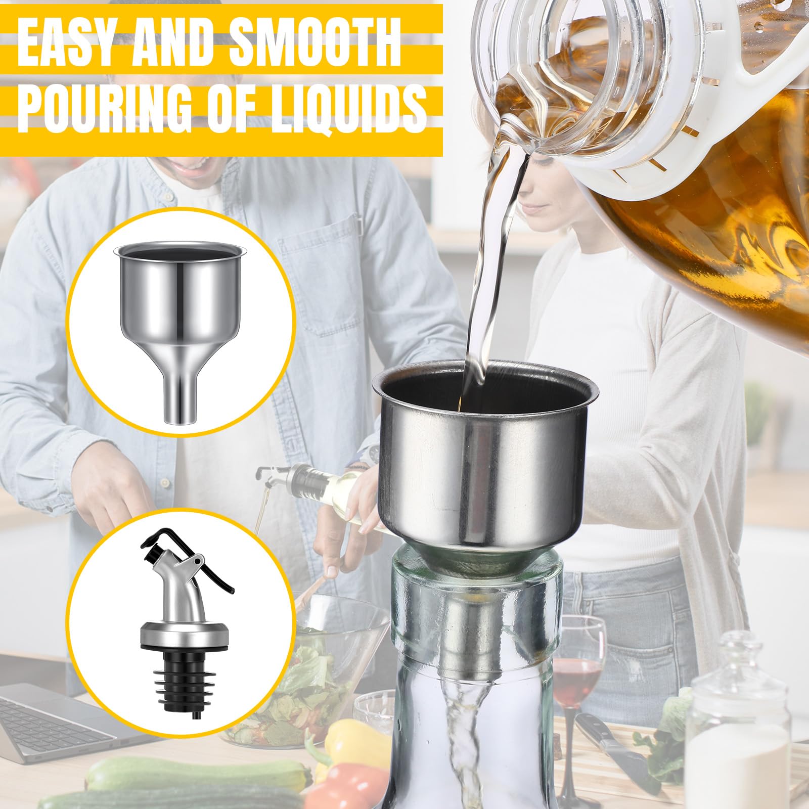 Hushee 8 oz glass bottle set enhances countertop aesthetics.