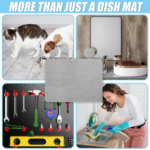Hushee countertop and sink drying mat set keeps counters organized.