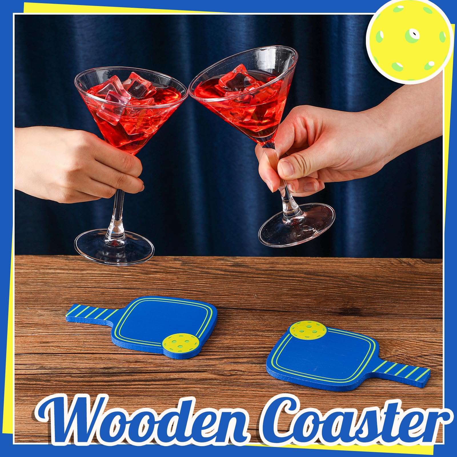 Hushee Dinkball coaster blue design fits sports themed gatherings