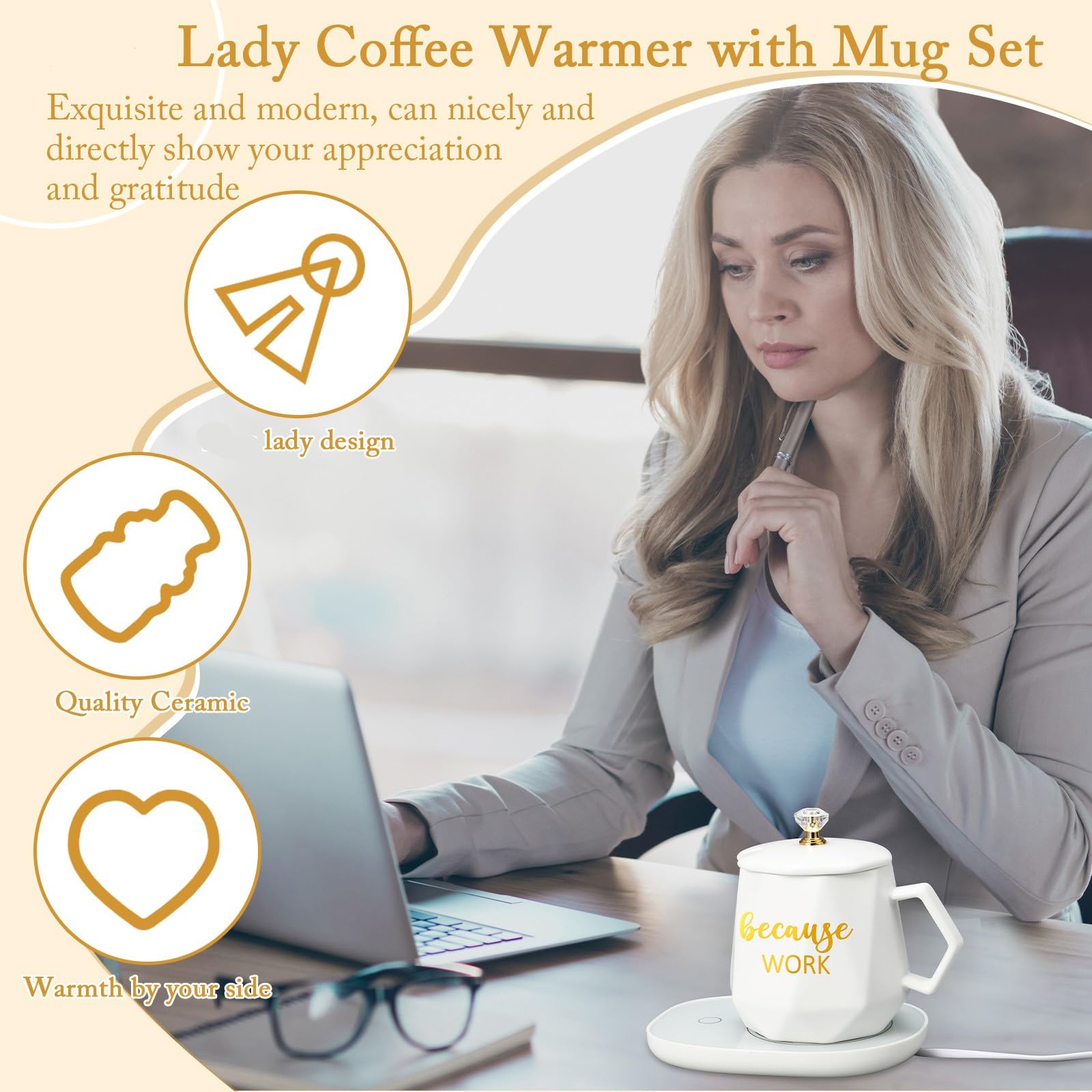 Lid and spoon with mug ready for tidy, convenient use