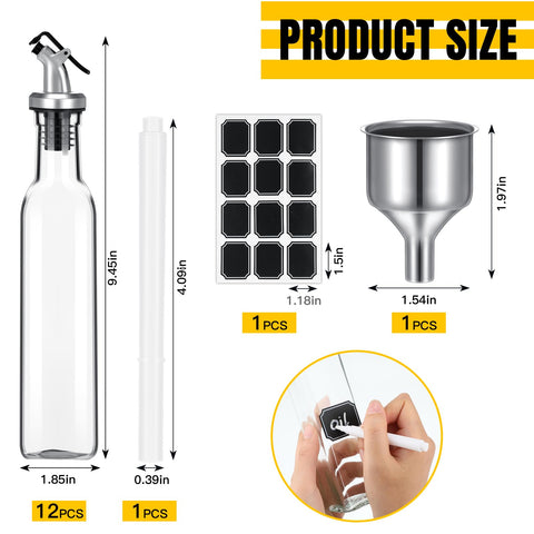 Hushee vinegar dispenser glass with spout for precise serving.