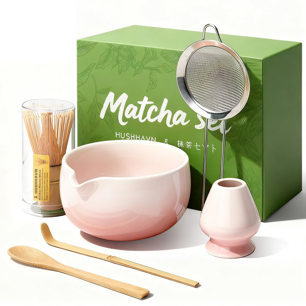HUSHHAVN matcha bowl with gradient glaze for a serene brewing ritual